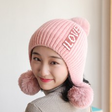 NAYA STYLE 男女款針織毛帽 DJBG-78-3, 粉紅色