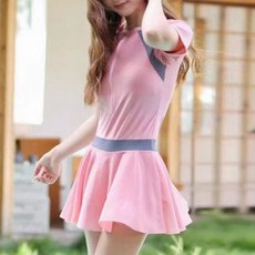 Goodif 女款可愛裙式連身泳裝, 粉紅色