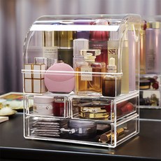 The LIVING 掀蓋式現代透明化妝品收納盒 L號, 1個