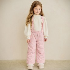 hejmini 女孩糖果吊帶可拆式滑雪褲