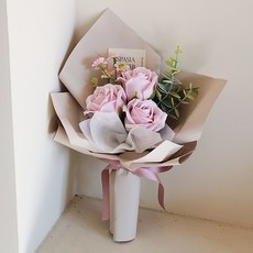 아스파시아 엘린 로즈 3송이 꽃다발, 블러쉬핑크, 1개 블러쉬핑크, 1개