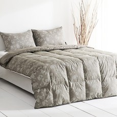 라뽐므 리플라워 구스이불 강추위용 + 노르빅 패드 + 베개커버 세트, 다크그레이(이불), 차콜그레이(패드, 베개커버)