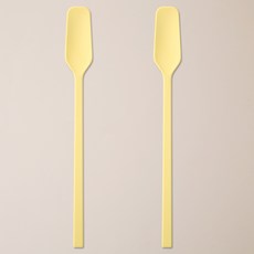 이지실리 스퀘어 실리콘 다용도 티 버터 잼스푼, 옐로우, 2개 옐로우, 2개