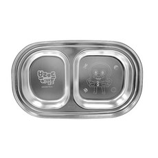 天才麵包理髮師疊式2格不鏽鋼餐盤 YP1125, 單色, 單品