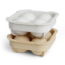 圓形冰塊模具 2件組, 奶油米色、奶油白色, 1組