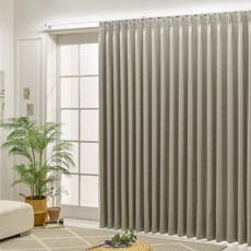 ARACNE Evan 蝴蝶摺 記憶定型 雙面布料 遮光窗簾 2入, 奶茶色