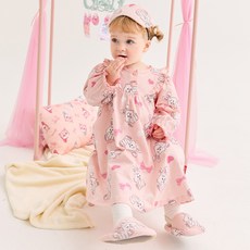 MilkBaby 女童 Swimmer 愛戀粉紅睡衣連身裙