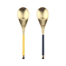 Bogen 韓國製 Mont Blanc Calla 雙色金 烏龍麵湯匙 2件組, 黃色, 藍色, 1套