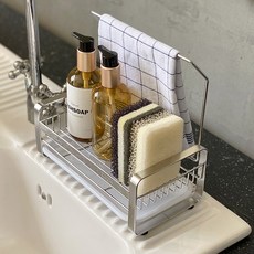 304不鏽鋼菜瓜布瀝水置物架, 混色, 1組