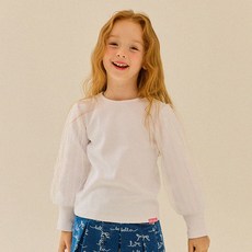 Riebello 女童彩虹泡泡袖T恤