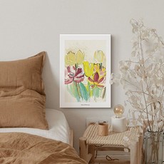 더아트 라울 뒤피 그림 캔버스 액자 알디 튤립, 원목