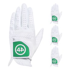 44 中性款高級半羊皮44彩色標誌高爾夫手套 左手用, 綠色, 4個
