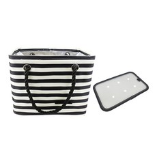 Beaurator 簡約瀝水沐浴袋 黑色橫條紋, 1個