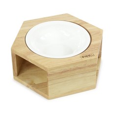 LURECAT 寵物橡木實木六角餐具1件, 混色, 1個