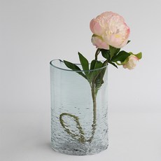 마쉬매리골드 인테리어 소품 물결 디자인 유리 화병 C, 블루