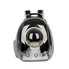 진호 반려동물 투명 캡슐 우주선 백팩, 블랙
