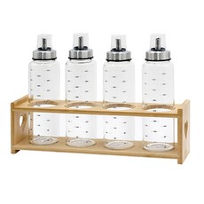 Tidoyo蓋子油瓶 500ml 4個+愛心4格置物架, 1套