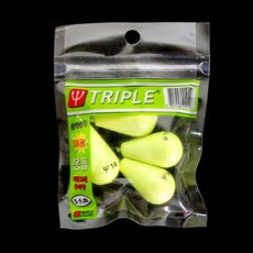 Triple 水滴型夜光鉛墜 K-908, 1包, 4入