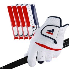 FILA GOLF 男款高爾夫左手手套 FL-3301, 白色, 5個