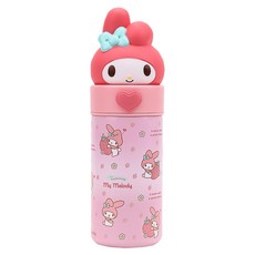 LiLFANT Face Pop 雙層不鏽鋼立體隨行杯 美樂蒂, 粉紅色, 1個, 350ml