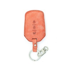 CHAMOA 皮革智能鑰匙殼 The New Santa Fe Facelift The New Grandeur, 嬰兒粉+緞面鎳, MH109