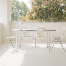 소담갤러리 어반 사각 실버테이블 1500 방문설치, 화이트, 4인용