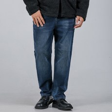 파이브엑스라지 남성용 빅사이즈 노멀 워싱 405W 본딩 속기모 스트레이트 데님팬츠