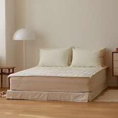 마틸라 소프트밍크 고정밴드 극세사 침대패드, 크림