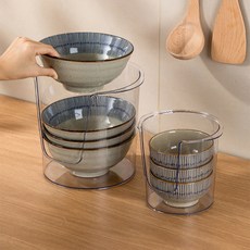 Meo 廚房餐具整理架飯碗+湯碗組, 1組, 透明