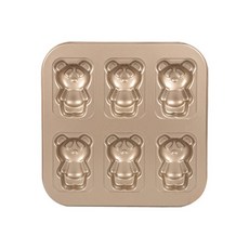 6格不沾熊貓造型瑪德蓮烤盤模具, 1個