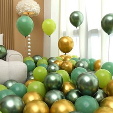 P&B UNITY 氣球 50入組合 綠色, 1套, 04 深綠與金色4色混合