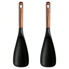 이지실리 노바 우드핸들 실리콘 멀티스푼, 블랙, 2개