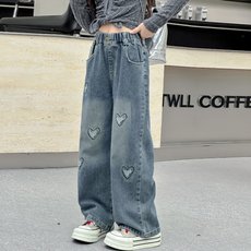 오렌지다몸 여아용 스크래치하트 청바지