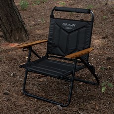 캠프빌리지 더 선셋그라운드 캠핑 체어 H + 전용 보관가방 세트, 미드나잇블랙, 1세트