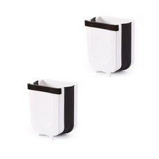 Reeen 9L 大容量可折疊掛式廚餘桶 2入, 白色, 2個