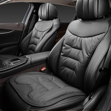 지엠지모터스 자동차 시트커버 리무진시트 비보스 엠보 등받이 + 방석 1인 세트, 1세트, 프리미엄 블랙