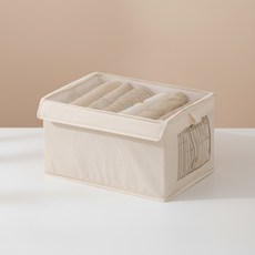 Apnalchangchang 牛津布布藝收納整理盒套, 米色, 2個