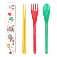 Dailylike My Buddy 三件式餐具組, 湯匙 + 筷子 + 叉子 + 收納盒, 01 Green day, 1套