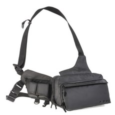 LEO 口袋誘餌釣魚輔助袋 十字誘餌袋, 黑色的