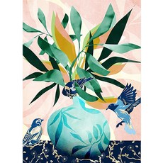 밀스턴 비즈 5D 화분 아트 보석십자수 DIY 키트, 혼합색상, 1세트