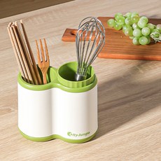 American Road 簡約鳥籠式廚房餐具筒 2格 YK001a, 1個, 混色