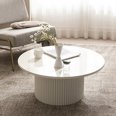 잉글랜더 홀리데이 템바보드 좌식 원형 거실 소파 테이블 800 방문설치, 화이트