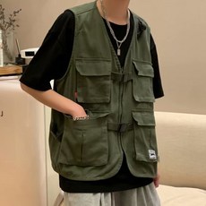 男款腰帶口袋棉質背心