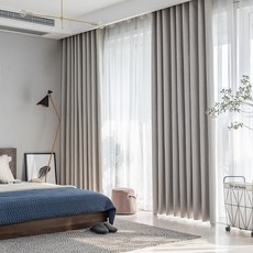 Sarah Haus 遮光遮光窗簾, 亞麻米色