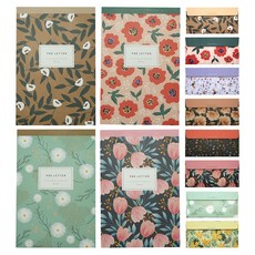 粉足2000花道墊文具4款+10000花道橫信封8款x 12p套裝, 混色, 1套