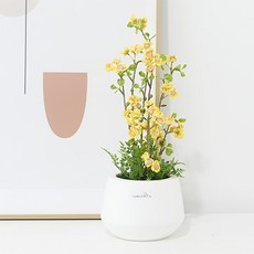 도시정원 왁스 플라워 조화 소품, 옐로우, 1개