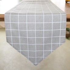 리앤초이 모던심플 북유럽 테이블 러너, 04 그레이 체크, 30 x 160 cm