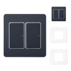 CHEIL ELECTRIC The Art Plus 開關 1-Ro 2-Pull for 2pcs Dark Navy + 透明壓克力蓋 BOM763, 2套