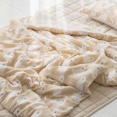 유트러스 유아용 모달 밍크 차렵이불, 베이지곰