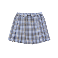 可拆卸鏈條腰帶格紋百褶裙 T166